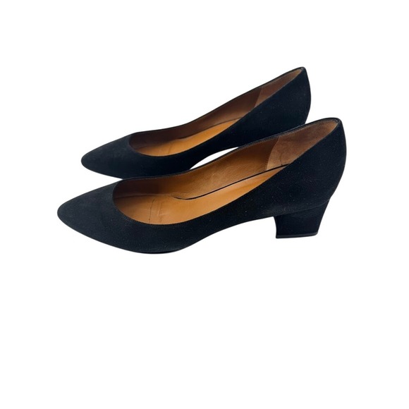 Aquatalia Pasha Black Suede Block Heel Pumps Shoes Made in Italy Size 9 - Picture 5 of 12